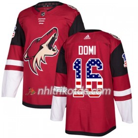 Arizona Coyotes Trikot Max Domi 16 Adidas 2017-2018 Rot USA Flag Fashion Authentic - Herren